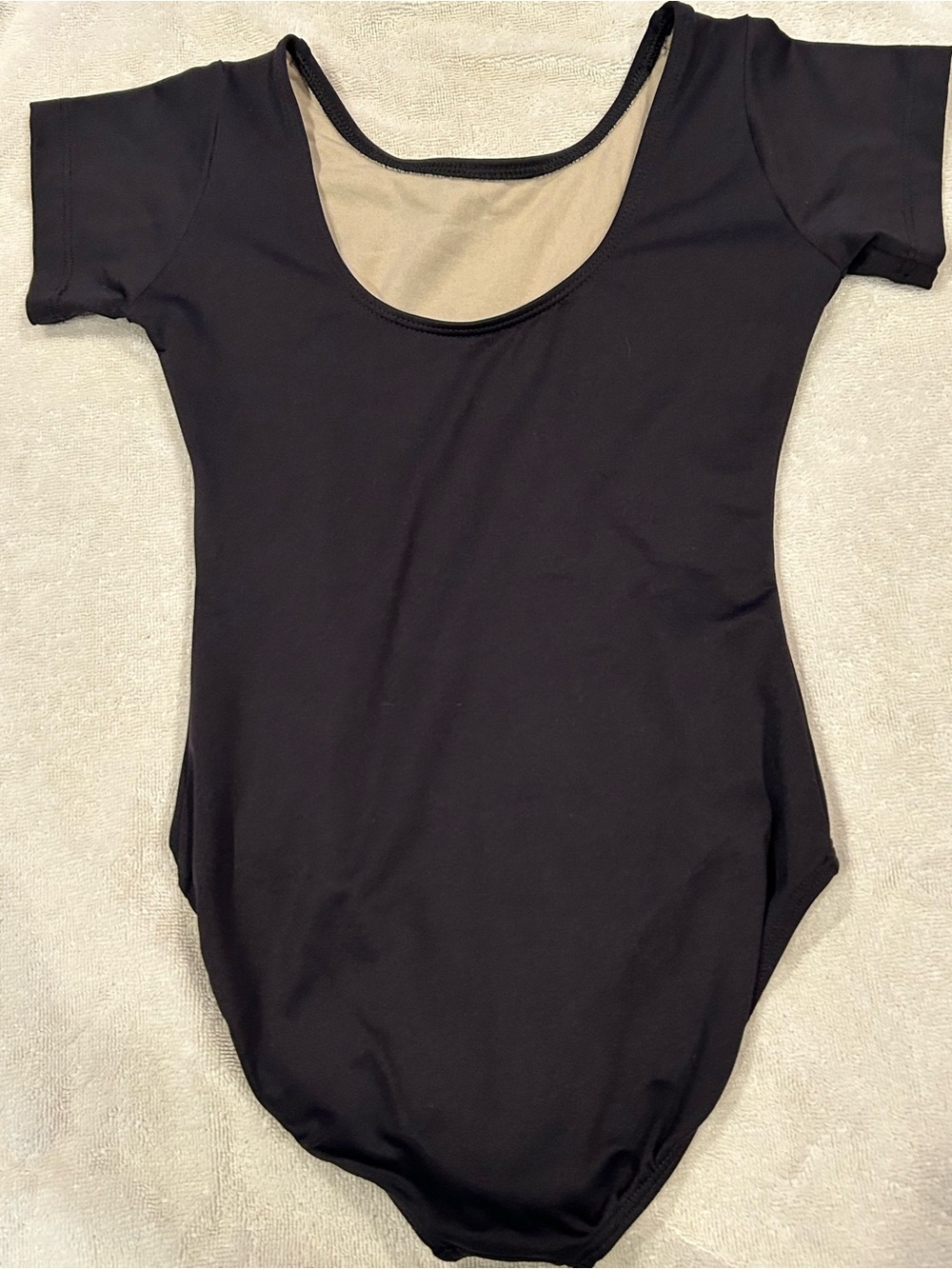 Kids Black Short Sleeve One-Piece Leotard